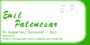 emil palencsar business card